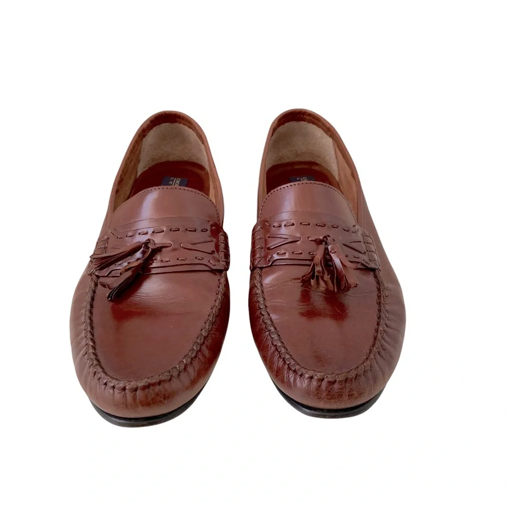Giorgio Brutini Le Glove Gordy Tassel Leather Loafers Moc Toe Size 10.5D Brown